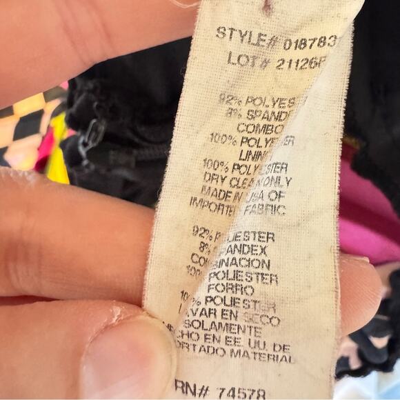 Cache Vintage Y2K Halter Maxi Dress Womens 2 Silk Pleated Mixed Print Rivera - Picture 12 of 13